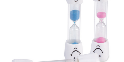 Practicon - 2-Minute Happy Molar Sand Timers 40/box With Assorted Sand Colors. 4" Tall. Are