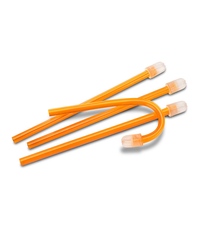 Practicon - Colorflex Total-Comfort Soft Tip Aspirators Orange W/clear End 100/bag. Patented Comfort