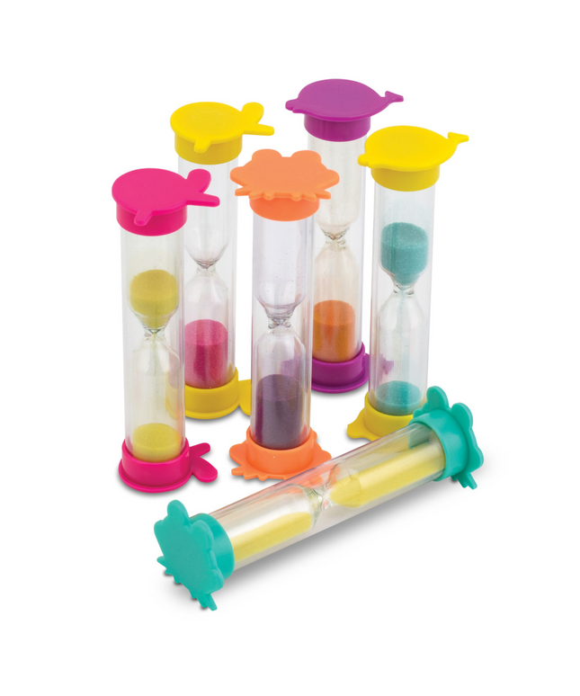 Practicon - 2-Minute Animal Sand Timers 50/pack With Assorted Sand Colors. 3-1/2" Tall. Fun Friendly