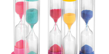 Practicon - Brushing Sand Timers Approximate Three Minute Count 3 1/2" Tall 100 Timers Per Pack