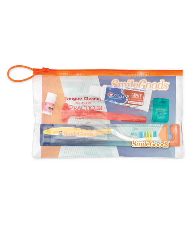 Practicon - Smilegoods Deluxe Adult Patient Pak In A Handy 4" X 10" Clear Vinyl Zipper Bag With Pocket On