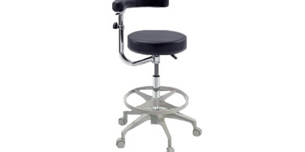 Premium Plus - Black Assistant Stool Ultra Stable Base 18" 24" Adjustable Height 13" Wide Seat