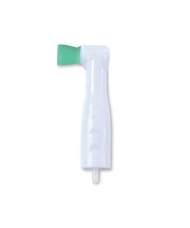 Premium Plus - Disposable Prophy Angle With Soft Short Cup Green 100/pack Latex-Free Short Ribbed