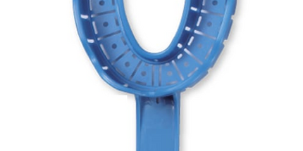Premium Plus - #6 Small Lower Full-Arch Perforated Plastic Disposable Impression Trays With Rim Lock 10/Pk