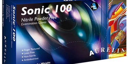 Aurelia SONIC 100 Nitrile Gloves Cobalt Blue 100/Box Medium