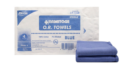 Dukal - OR Towel, 17? x 26?, Sterile 4s, Blue, 4/pk,