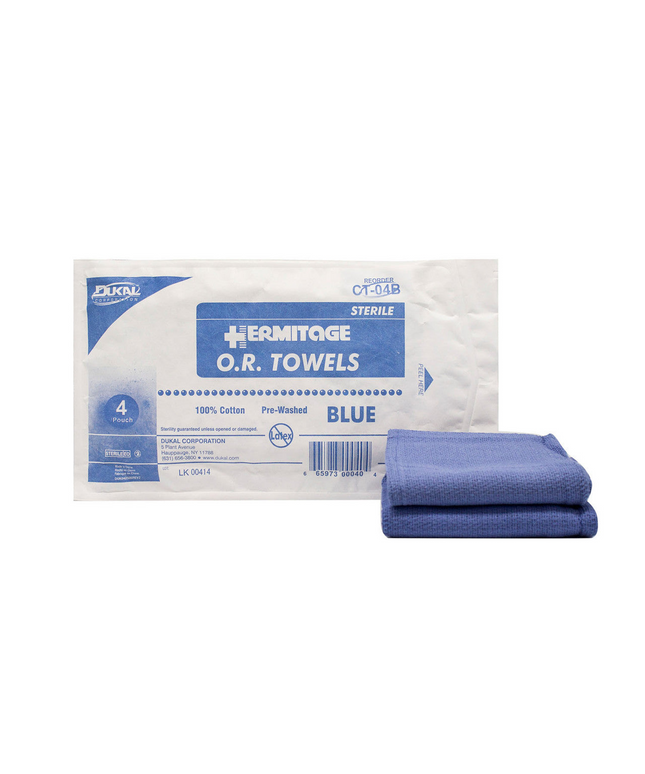 Dukal - OR Towel, 17? x 26?, Sterile 4s, Blue, 4/pk,