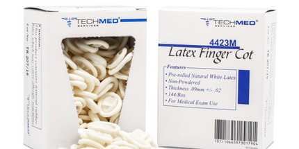 Dukal - Latex Finger Cots, Non-Powdered, Medium, 144/bx
