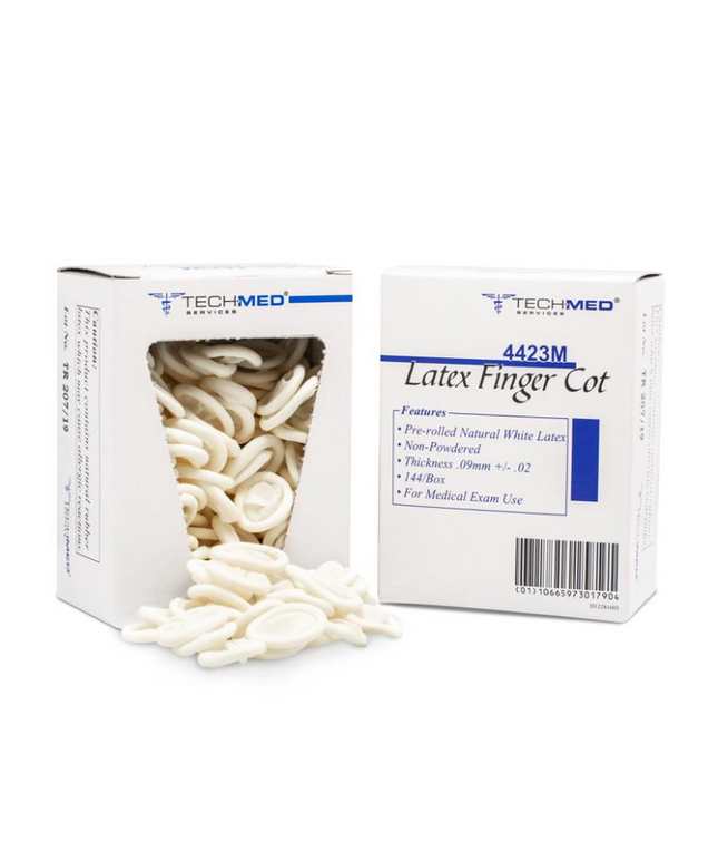 Dukal - Latex Finger Cots, Non-Powdered, Medium, 144/bx