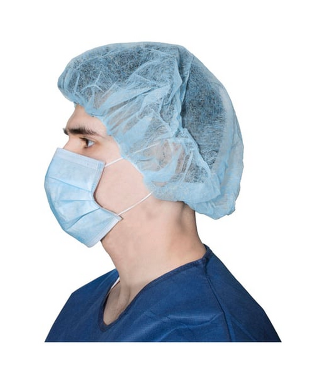 Dukal - Bouffant Cap, 24", Blue, 100/bx,