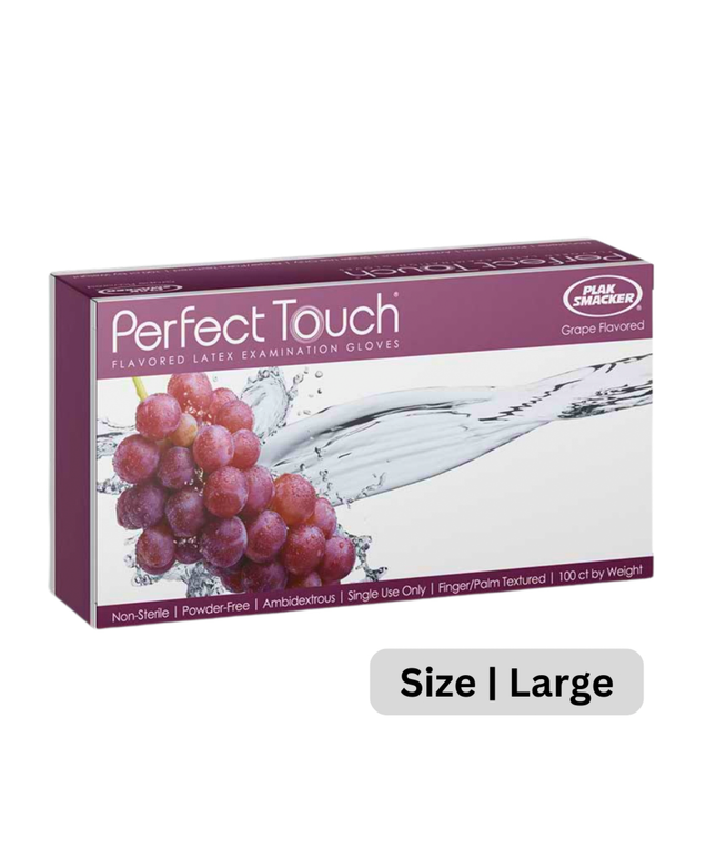 Plak Smacker - Grape Flavored Latex Gloves L
