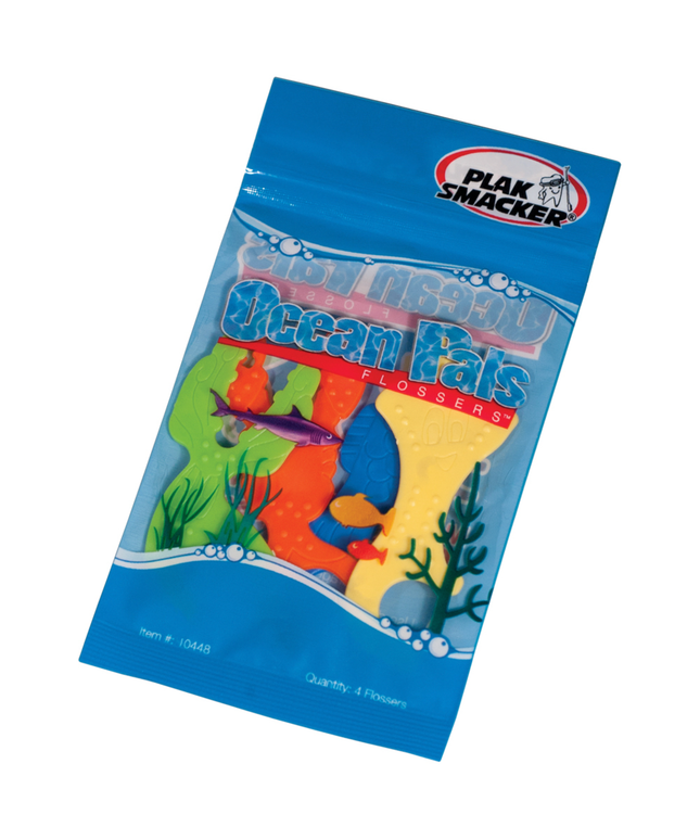 Plak Smacker - Ocean Pals Flossers 4 Per Pack (24 Ct)