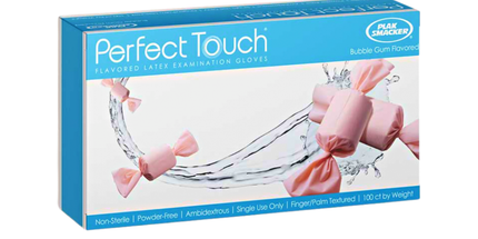 Plak Smacker - Bubble Gum Flavored Powder-Free Latex Gloves - Large (100 Ct)