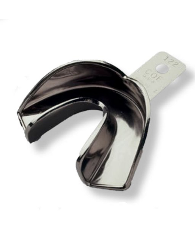 COE #122 Small Lower Full-Arch Nickel-Plated Solid Impression Tray