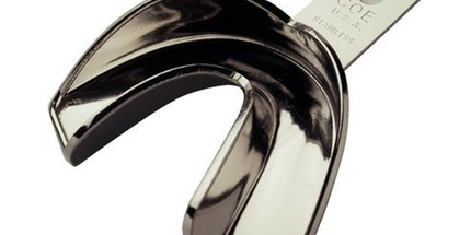 GC America #S121 Medium Lower Full-Arch Stainless Steel Solid Impression Tray. #264121