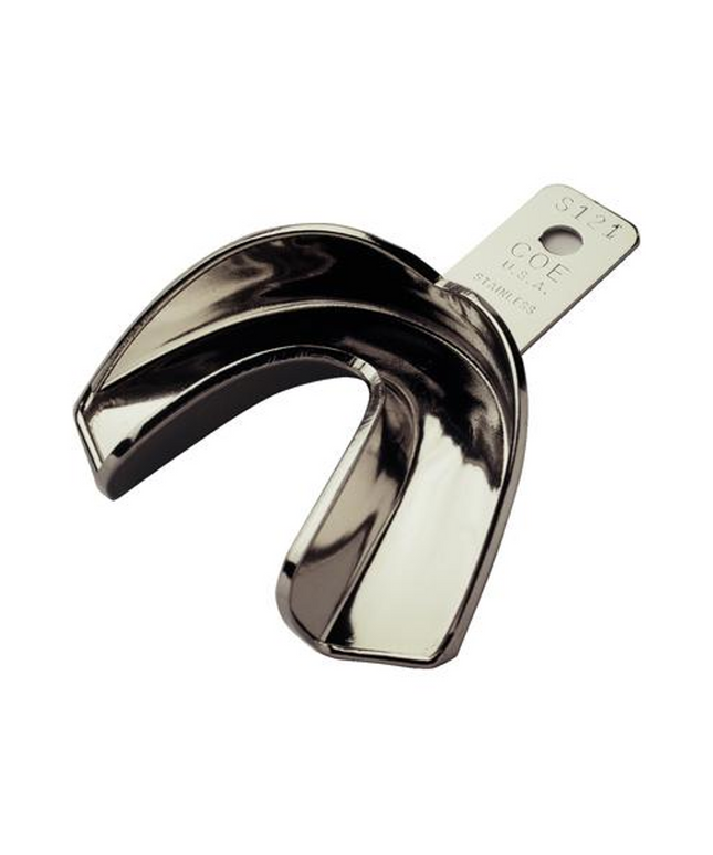 GC America #S121 Medium Lower Full-Arch Stainless Steel Solid Impression Tray. #264121
