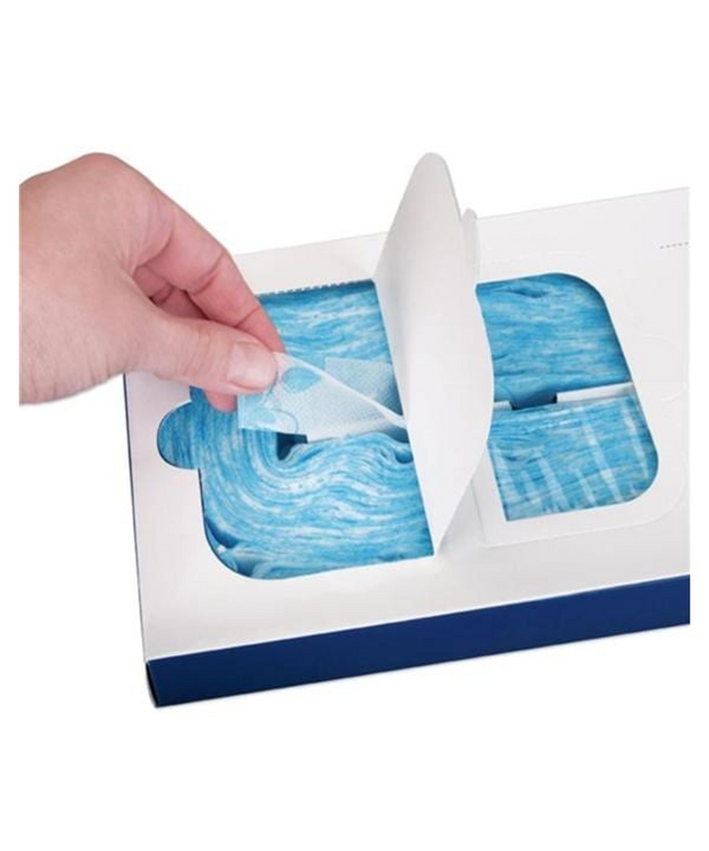 Hager Disposa-Bib Single-Use Bib Holders, Blue floral, box of 200