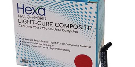 Hexa Nano Hybrid Light Cure Composite A1 20 X 0.28 Gm Unidose Compules. Universal Resin Based