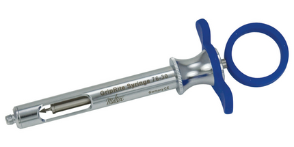 GripRight, Aspirating Anesthetic Syringes, CW Type, Petite, 1.8 cc, Blue, 1/Pk