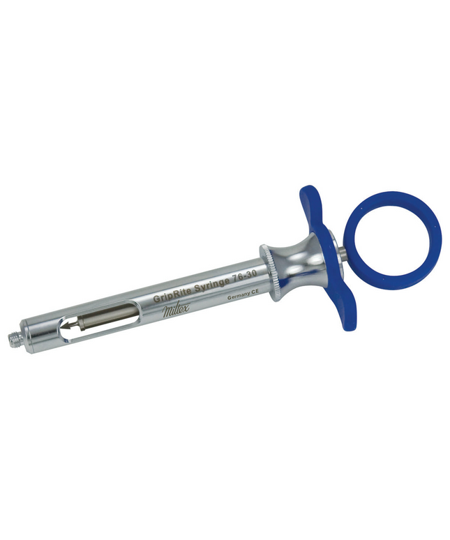 GripRight, Aspirating Anesthetic Syringes, CW Type, Petite, 1.8 cc, Blue, 1/Pk