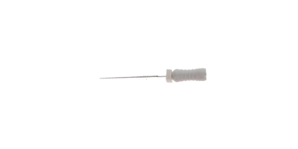 Stainless Steel K-File with Plastic Handle & Endo Stop, 21 mm, 0.02 Taper, # 15, White, 6/Pk, MK2115