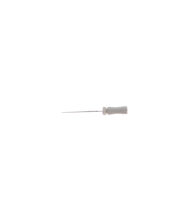 Stainless Steel K-File with Plastic Handle & Endo Stop, 21 mm, 0.02 Taper, # 15, White, 6/Pk, MK2115