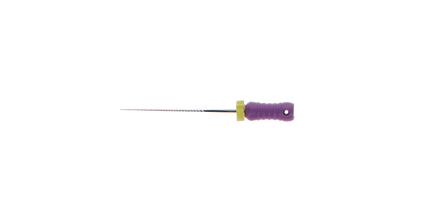 Stainless Steel K-File with Plastic Handle & Endo Stop, 25 mm, 0.02 Taper, # 10, Purple, 6/Pk, MK2510