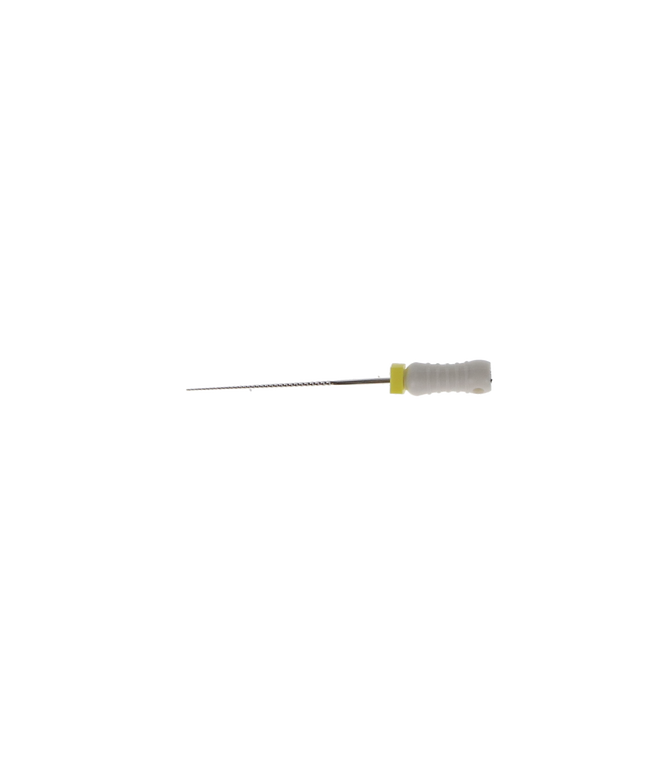 Stainless Steel K-File with Plastic Handle & Endo Stop, 25 mm, 0.02 Taper, # 15, White, 6/Pk, MK2515