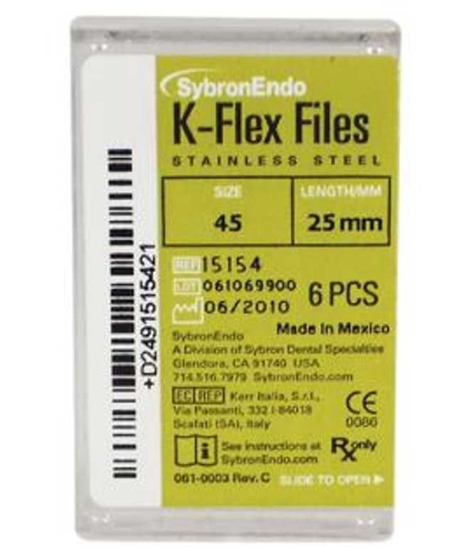 SybronEndo - K-Flex Files 25mm #45 6/Bx