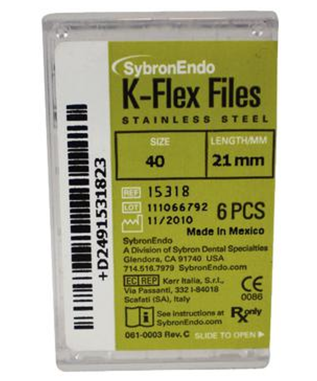 SybronEndo - K-Flex Files 21mm #40 6/Bx