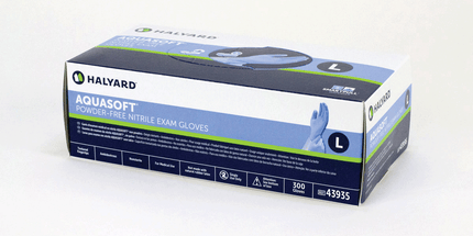 Kimberly Clark - AquaSoft Blue Nitrile Gloves Medium 300/Box