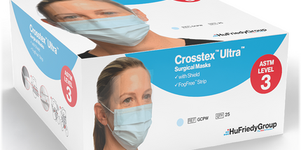 Crosstex - Ultra No-Fog - Face Mask w/Shield - 25-box - Blue ASTM 3