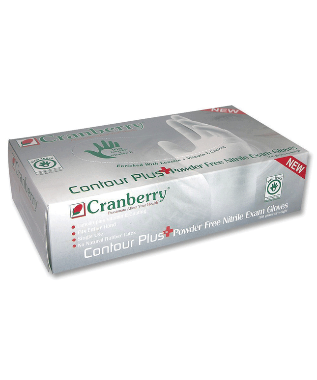 Cranberry - Contour Plus PF Nitrile Glove Medium 100/Bx