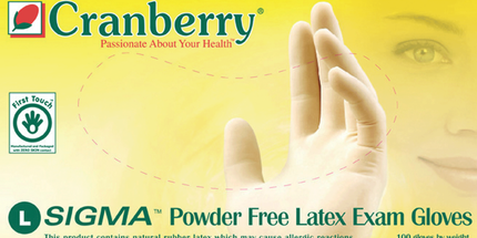 Cranberry - Cranberry Sigma PF Latex Glove X-Small 100/Bx