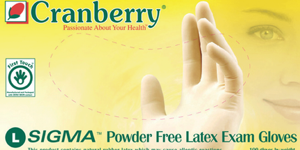 Cranberry - Cranberry Sigma PF Latex Glove Large 100/Bx
