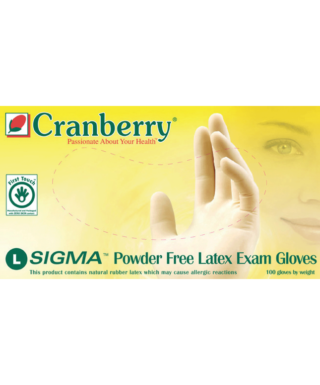 Cranberry - Cranberry Sigma PF Latex Glove Large 100/Bx