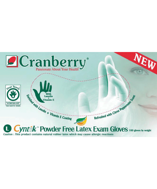 Cranberry - Cyntek PF Latex Gloves Scented Small 100/Box