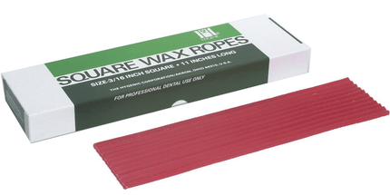 Coltene - Hygenic Utility Wax Strips - Red Round 11" x 3/16", Box of 80