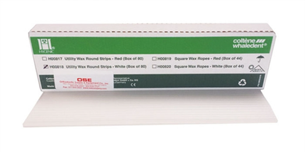 Coltene - Hygenic Utility Wax Strips - White Round 11" x 3/16", Box of 80