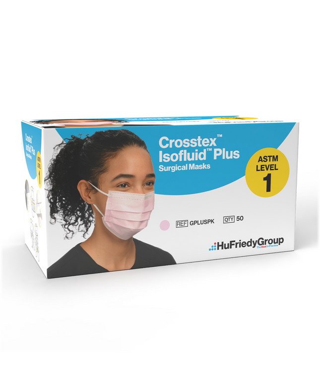 Crosstex - Isofluid Plus Earloop Masks Pink 50/Bx