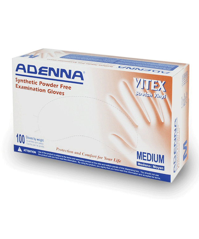 Adenna Vitex Vinyl Gloves PF LG 100/Bx