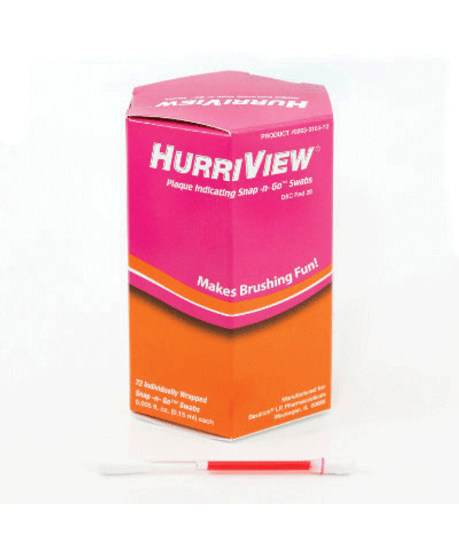 HurriView II Plaque Indicating Snap -N- Go Swabs 72/Pk