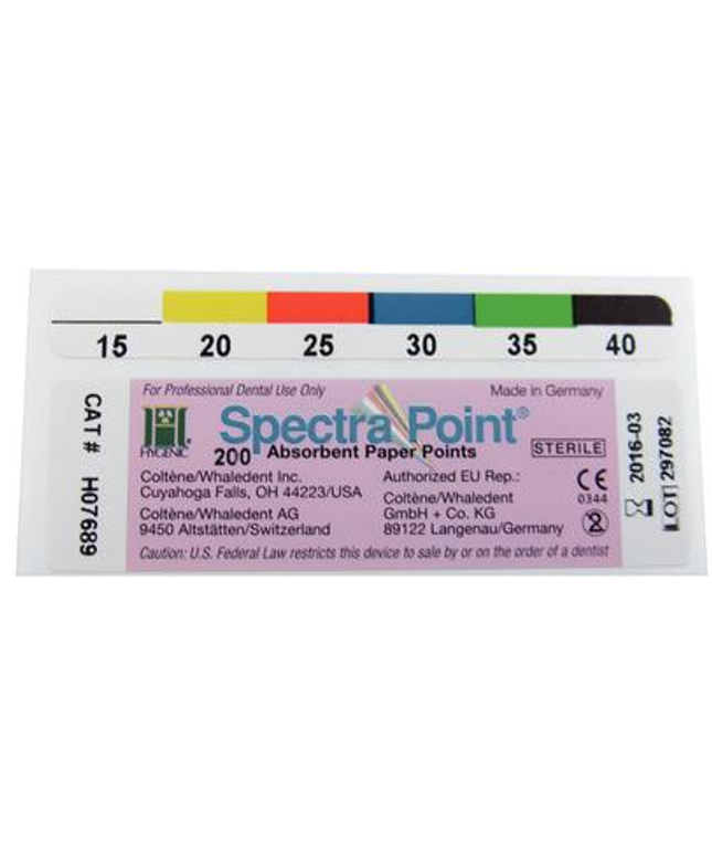 Coltene - Hygenic Spectra Paper Points Iso 15-40, 200 Pcs