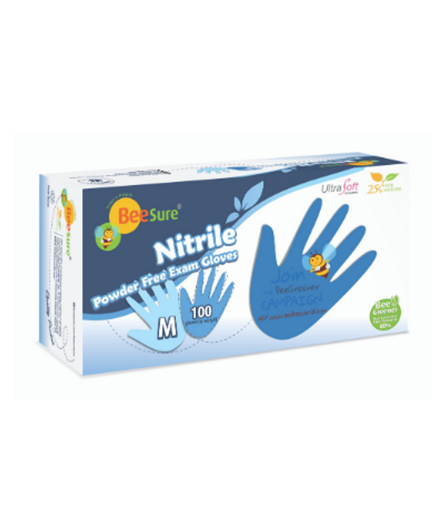 Cranberry - BeeSure Light Blue Nitrile Glove Small 100/Box