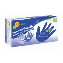Cranberry - BeeSure Nitrile SuperSlim Gloves XS 300/Bx