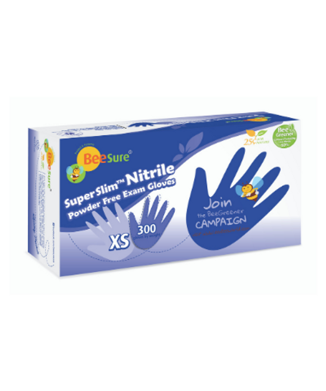 Cranberry - BeeSure Nitrile SuperSlim Gloves XS 300/Bx