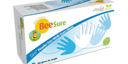 Cranberry - BeeSure SLIM Nitrile White Glove Large 200/Bx