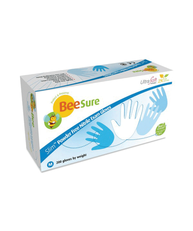 Cranberry - BeeSure SLIM Nitrile White Glove Large 200/Bx