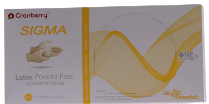 Cranberry - Cranberry Sigma PF Latex Glove Medium 100/Bx