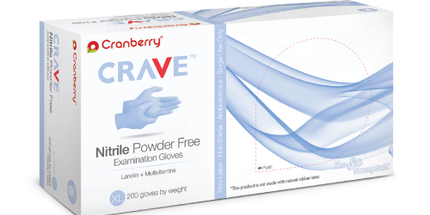 Cranberry - Crave PF Nitrile Gloves Large 200/Bx